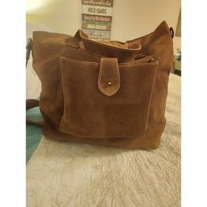 Free People Cambridge Suede Convertible Back Pack In Tobacco Color